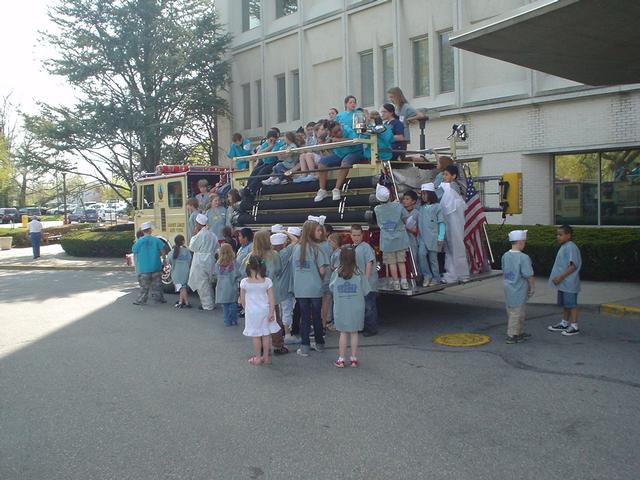 Children climb E-105 at NWHC Bring your child to work day. (4/24/08)